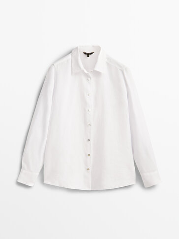 Massimo Dutti Bluse Rabatt 67 % DAMEN Hemden & T-Shirts Basisch Weiß 36 