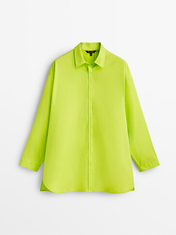 Zelená popelínová košeľa