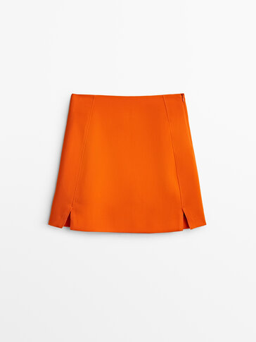 Оранжева мини пола