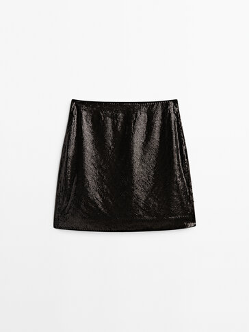 Sequinned mini skirt