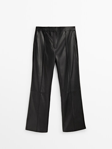 massimo dutti leather trousers