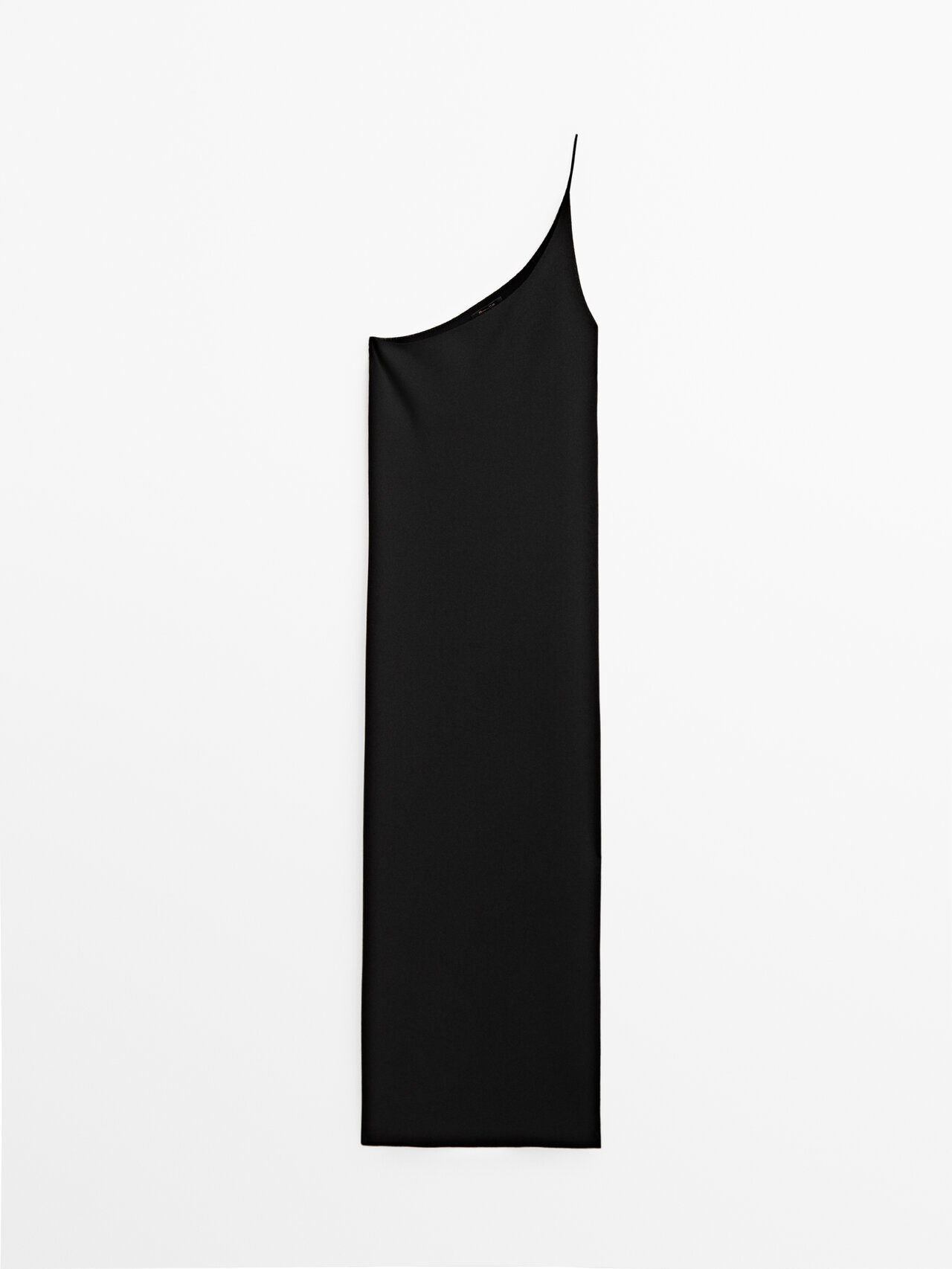 Massimo Dutti Knit Dress With Asymmetric Neckline In Black | ModeSens