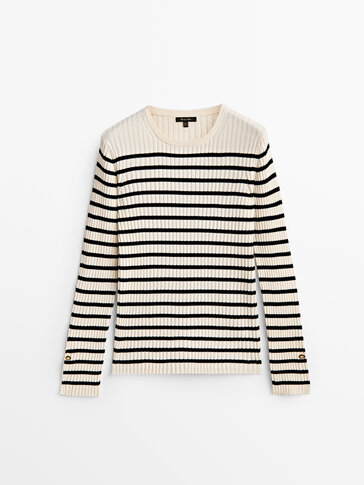 Striped ribbed sweater