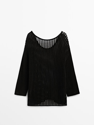 Open knit cape sweater - Massimo Dutti 