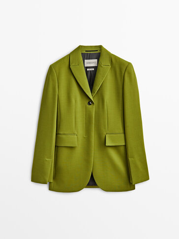 Veste tailleur verte avec de la laine Limited Edition