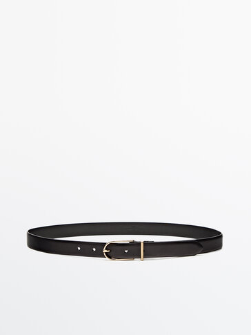Thin loop leather belt