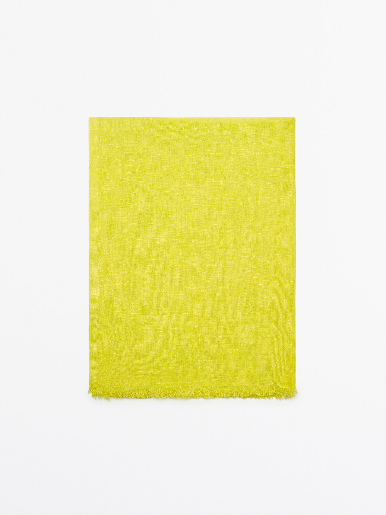 Massimo Dutti Linen Blend Scarf In Yellow