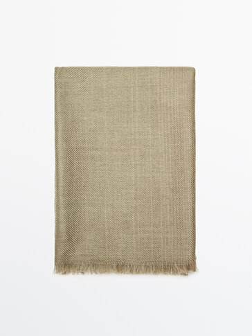 Wool blend modal scarf
