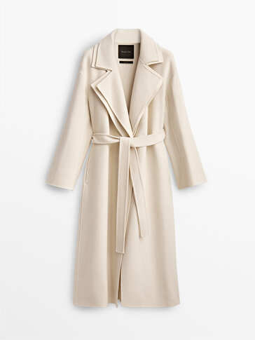 Wool coat with double lapels