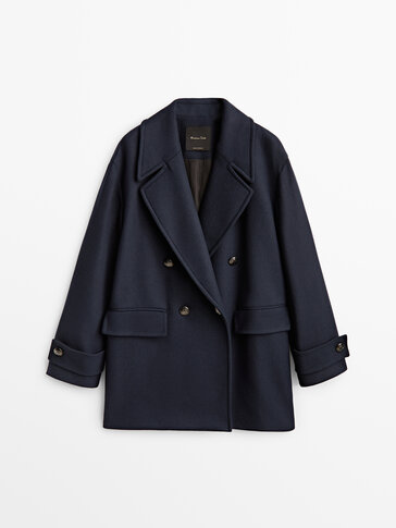 Navy blue coat with metal buttons