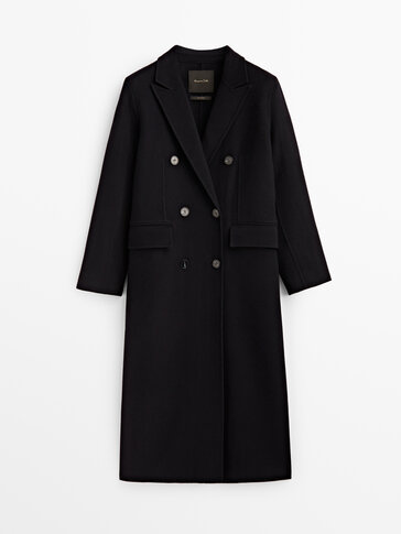 tommy hilfiger black wool coat