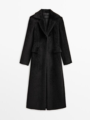 Manteau noir en laine et alpaca Limited Edition