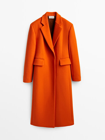 Пальто из смесовой шерсти оранжевого цвета, Limited Edition