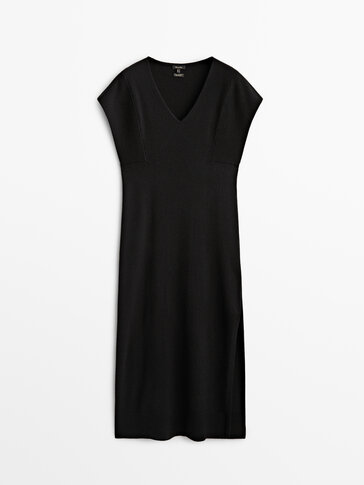 Black wool and cashmere dress