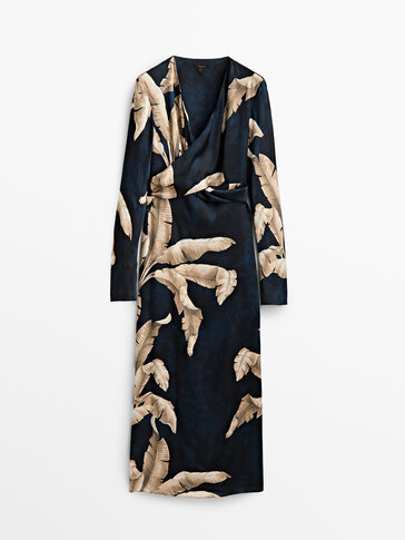 Rochie lungă cu imprimeu palmieri