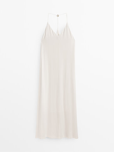 NWT. Massimo Dutti Black Strappy Midi Dress. Size S.