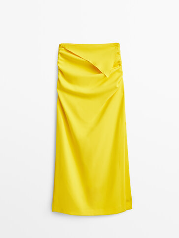 Żółta spódnica z marszczeniami Limited Edition