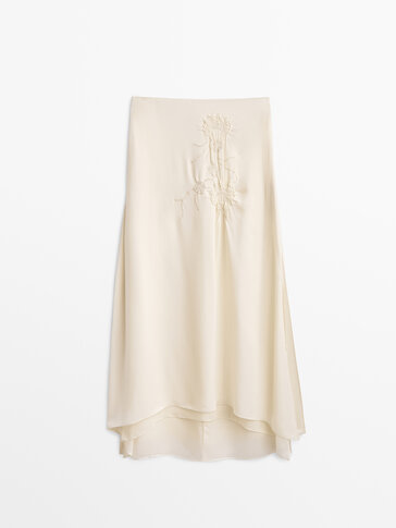 Hodvábna sukňa s výšivkou Limited Edition