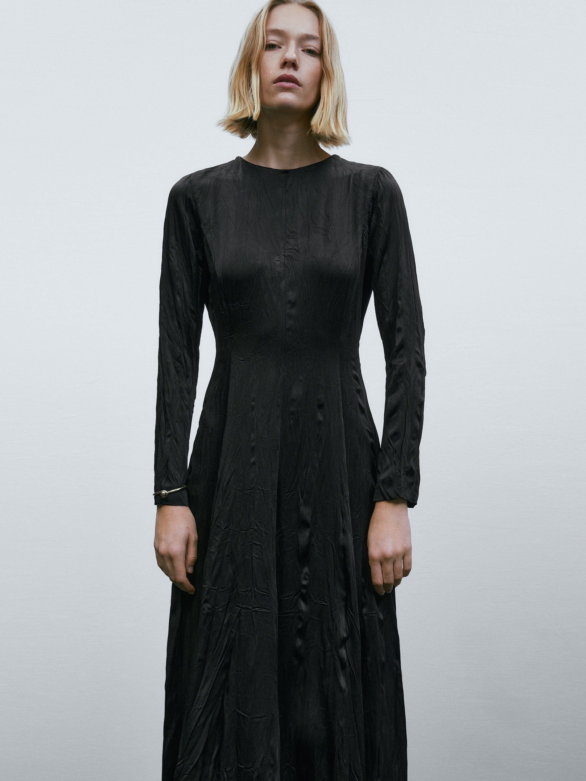 Massimo Dutti Pleated Dress With Back Slit Big Apple Buddy