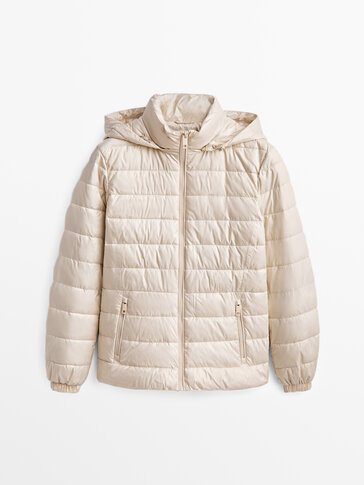 Massimo Dutti - Women - Fitted Puffer Jacket - Cream - S