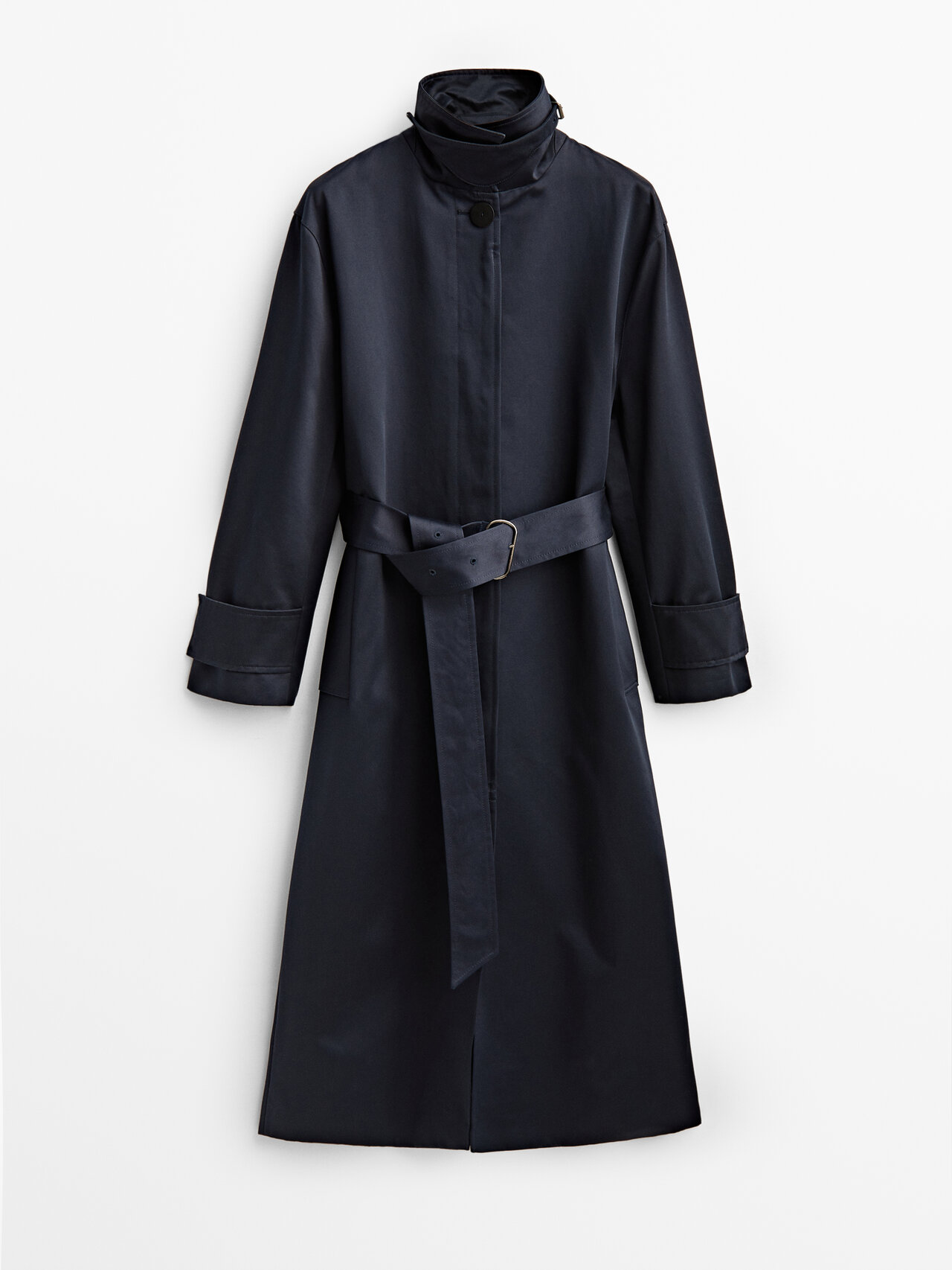 Massimo Dutti Navy Blue Trench Jacket - Limited Edition