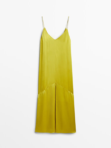 Satiniertes Kleid in Lingerie-Optik