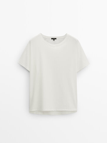 Beige M Massimo Dutti T-Shirt Rabatt 67 % DAMEN Hemden & T-Shirts Bi-Material 