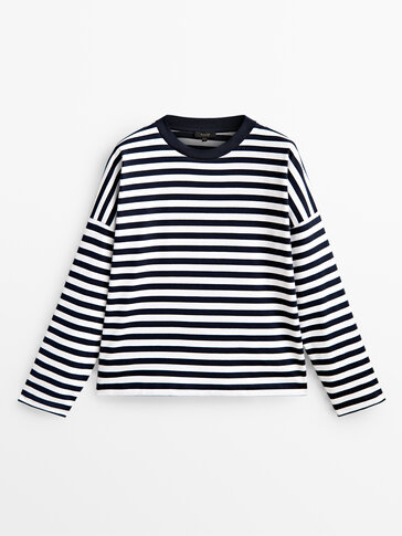 Striped cotton premium sweatshirt