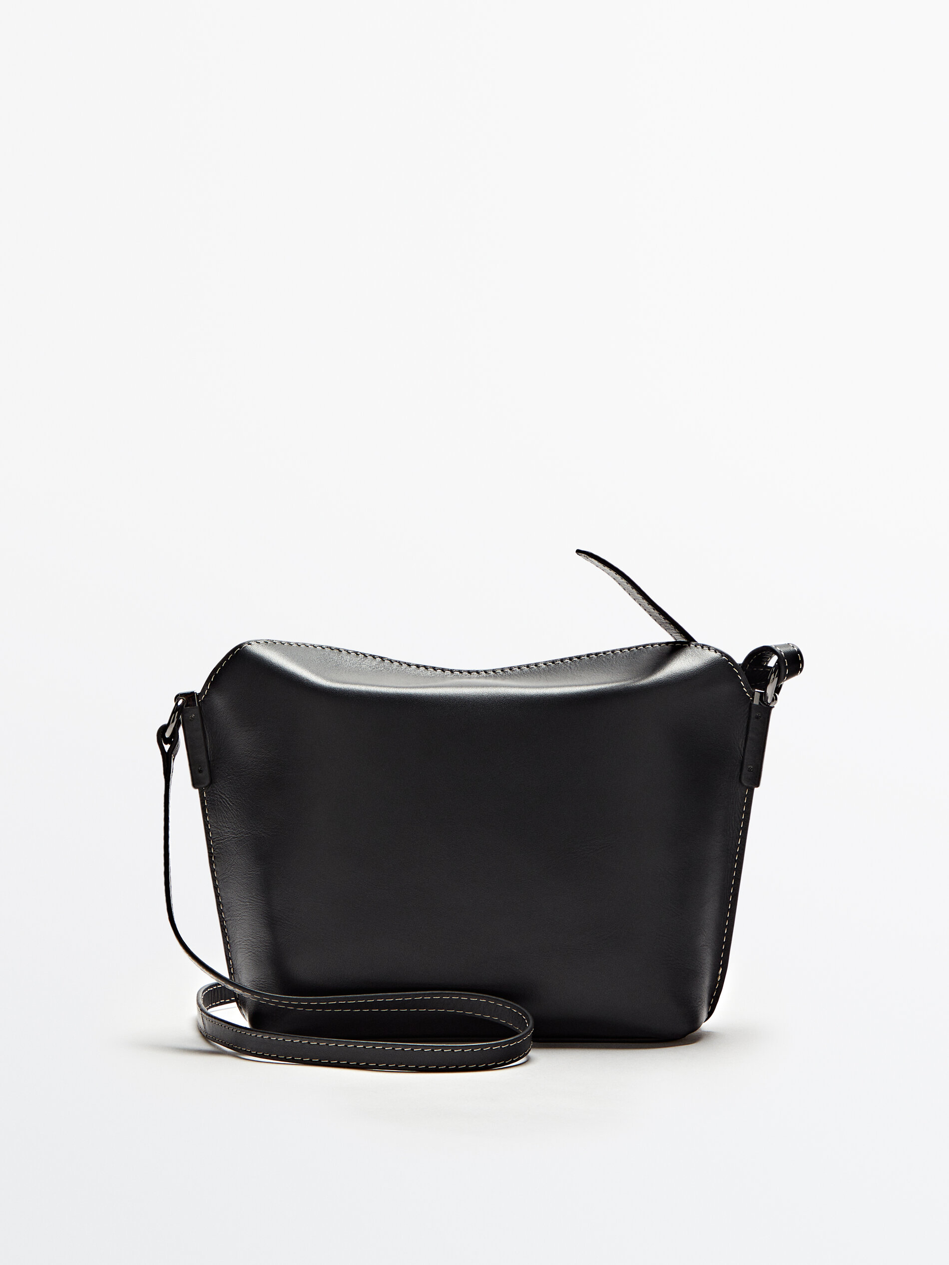 Massimo Dutti Leather Crossbody Bag With Seam Details Big Apple Buddy