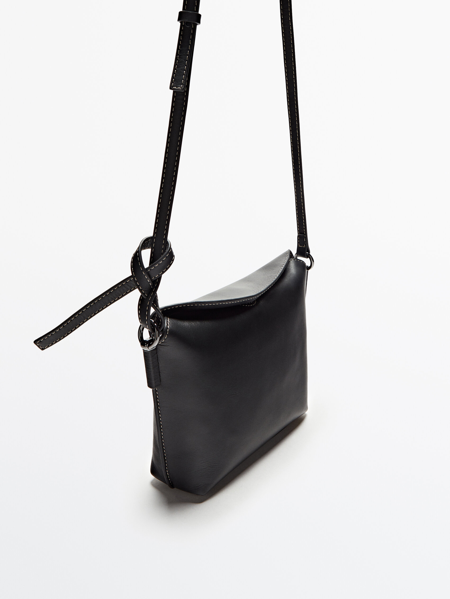 Massimo Dutti Leather Crossbody Bag With Seam Details Big Apple Buddy