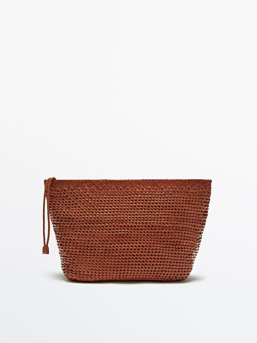 Плик-чанта от плетена кожа
