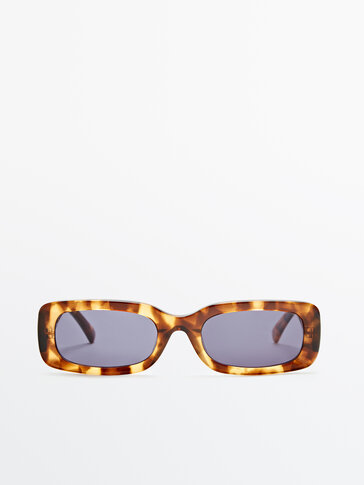 Правоаголни очила за сонце со дезен на желкин оклоп