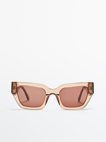 Square clear-framed sunglasses