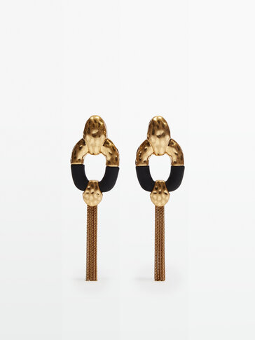 Gold-plated earrings with fringing - Studio