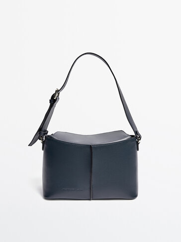 Leather handbag with front seam - Studio