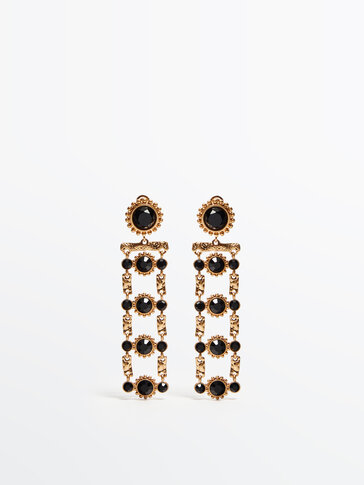 Gold plated long earrings -Studio
