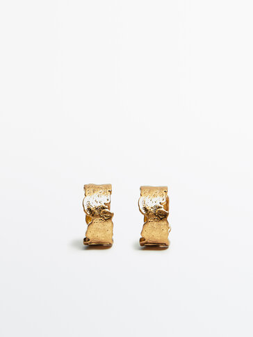 Gold-plated irregular mini earrings -Studio