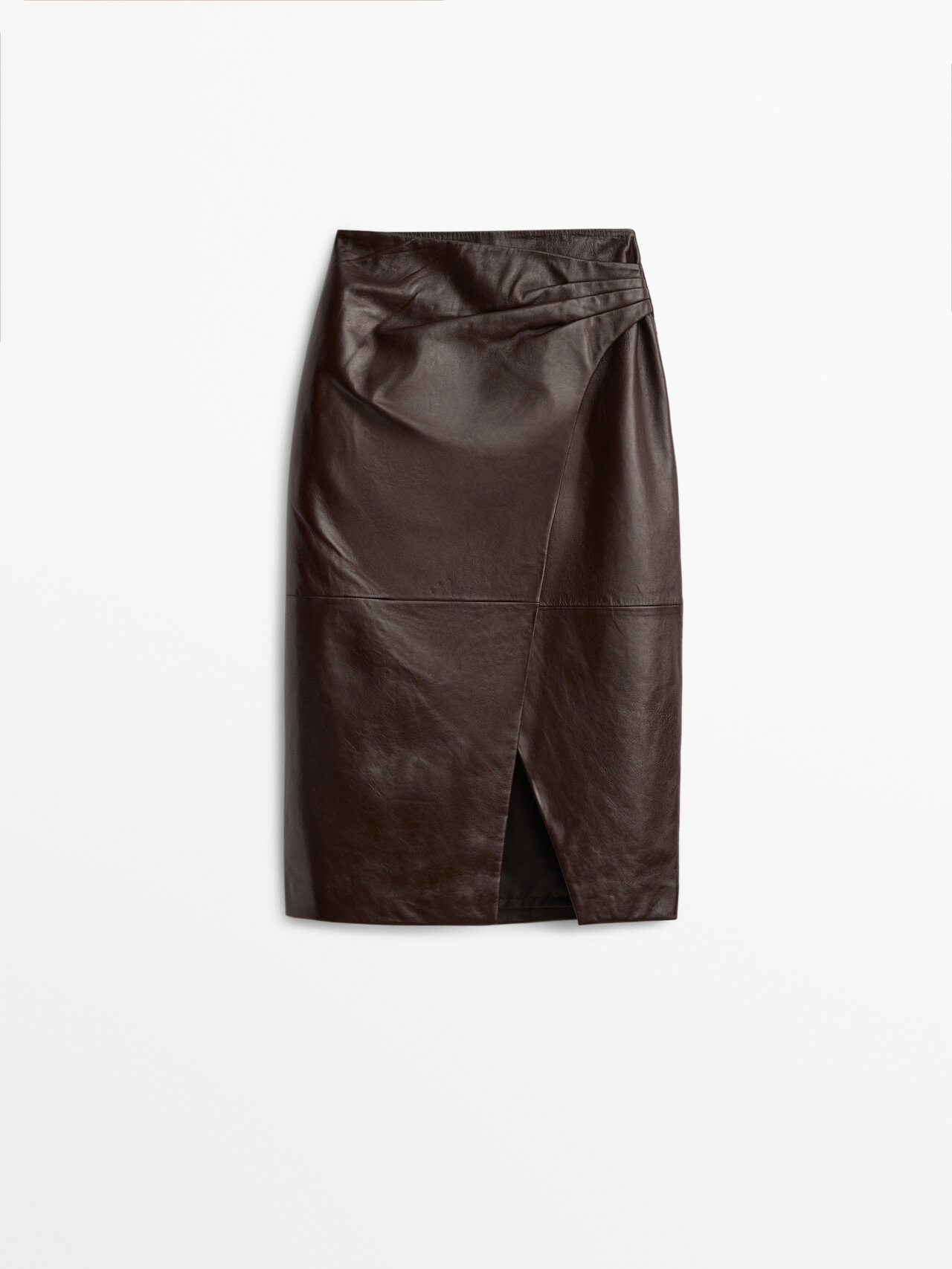 Burgundy tie leather skirt hotsell