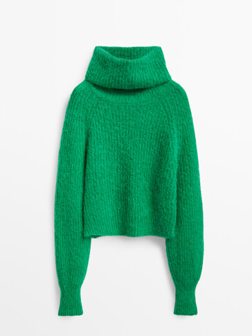 Cropped high neck sweater -Studio