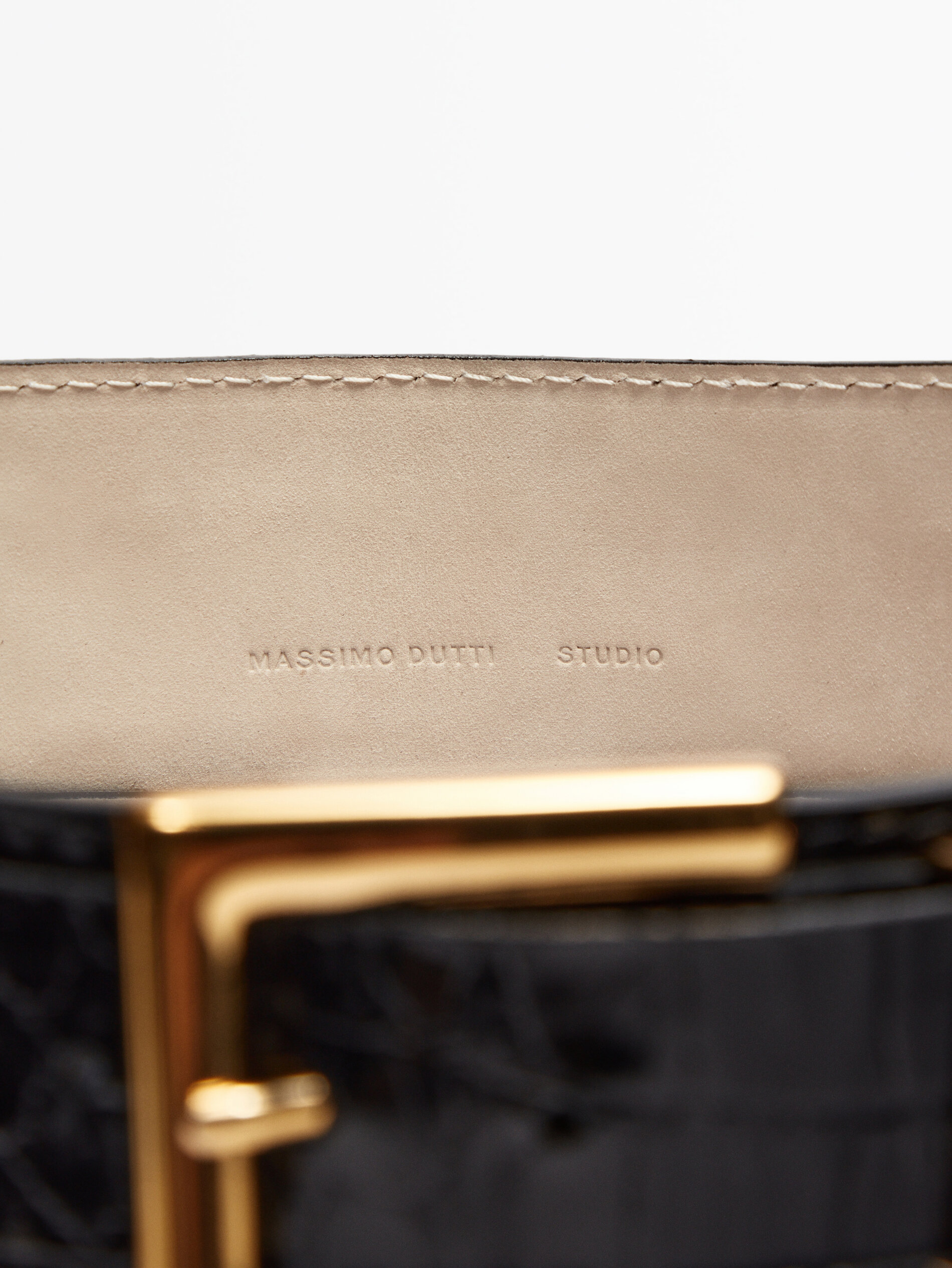 Massimo Dutti - Embossed mock croc leather sash belt - Studio
