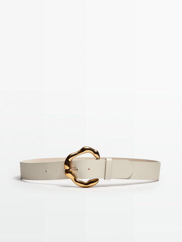 Leather belt with irregular buckle - Studio