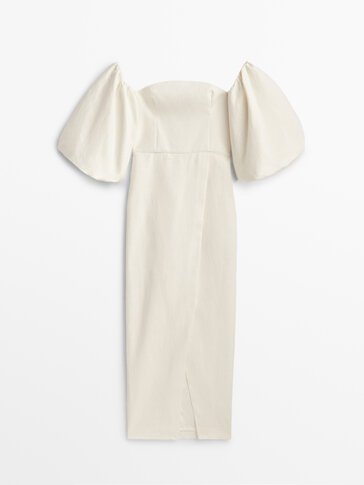 Linen dress with puff sleeves - Studio