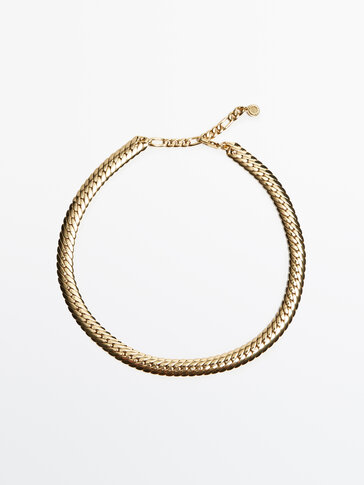 Gold-plated short necklace -Studio