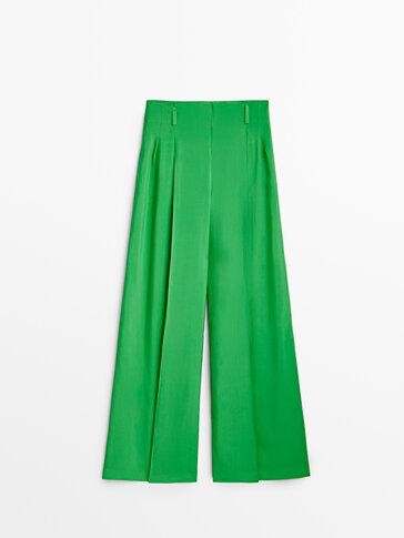 Green palazzo trousers -Studio