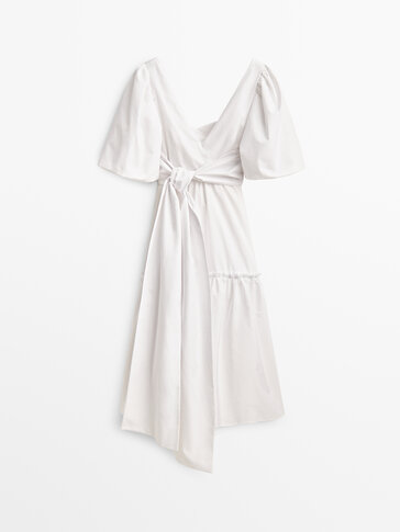 Poplin dress with knot at the back - Studio
