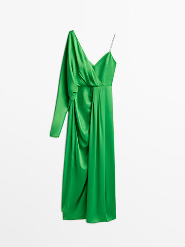 Długa sukienka z asymetrycznymi rękawami − Studio