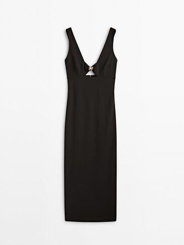 Black dress with piece detail - Studio