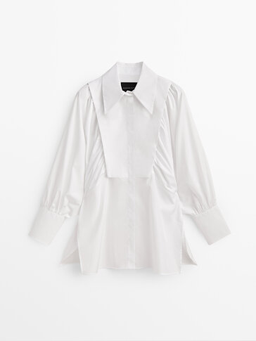 Poplin shirt with chest detailing