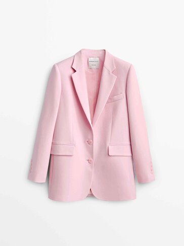 Pink cotton and wool blazer - Studio