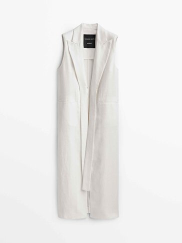 Long 100% linen waistcoat - Studio